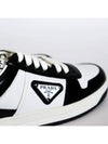 Downtown Perforated Leather Low Top Sneakers White Black - PRADA - BALAAN 9