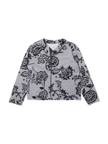 Floral Print French Terry Cardigan Grey - ENGINEERED GARMENTS - BALAAN 1