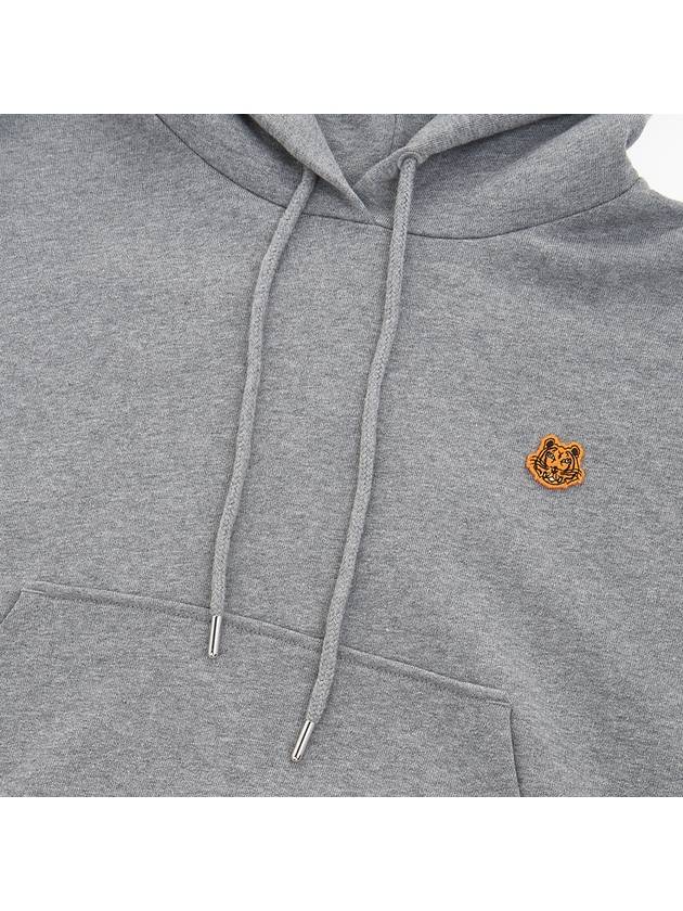 Women's Tiger Logo Cotton Hoodie Dove Grey - KENZO - BALAAN.