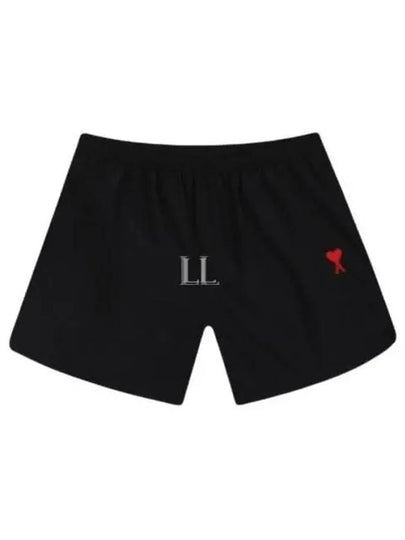 Heart Logo Swim Shorts Black - AMI - BALAAN 2