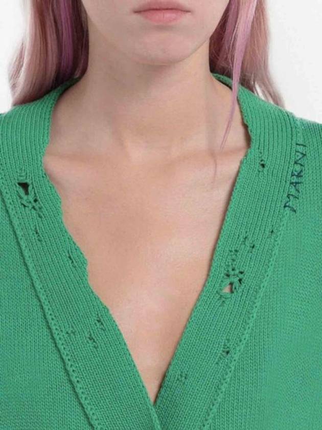 Cotton Crop Cardigan Green - MARNI - BALAAN 6