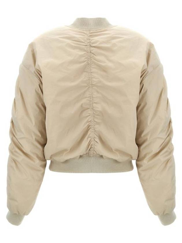 Bessime Embroidered Logo Bomber Jacket Beige - ISABEL MARANT - BALAAN 3