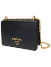 Saffiano Leather Chain Shoulder Bag Black - PRADA - BALAAN 3