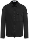 Old Treatment Garment Dyed Overshirt Jacket Black - STONE ISLAND - BALAAN 3