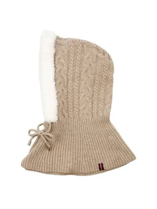 Hooded Knit Balaclava OF7603LBBEIGE - ONOFF - BALAAN 2