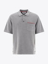 RWB Pocket Interlock Cotton Short Sleeve Polo Shirt Grey - THOM BROWNE - BALAAN 2