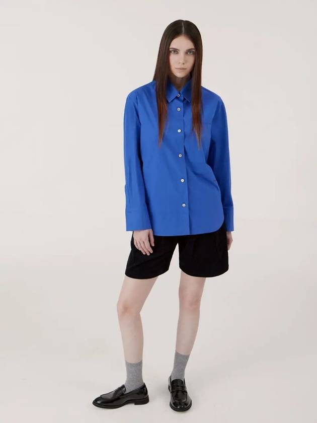 Signature Oversized Fit Bio Cotton Shirt Deep Blue - VOYONN - BALAAN 6