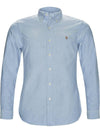 Men's Embroidered Pony Logo Oxford Long Sleeve Shirt Blue - POLO RALPH LAUREN - BALAAN 1