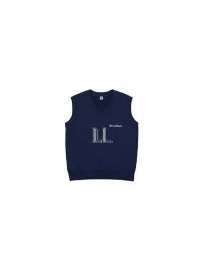 Logo Print Short Sleeve Cotton Knit Top Navy - SPORTY & RICH - BALAAN 2