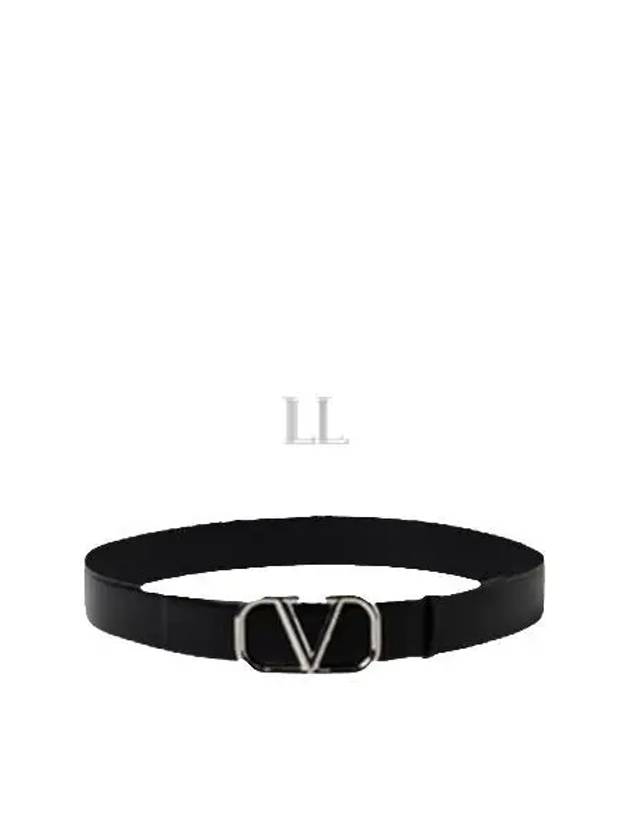 V Logo Signature Belt Black - VALENTINO - BALAAN 2