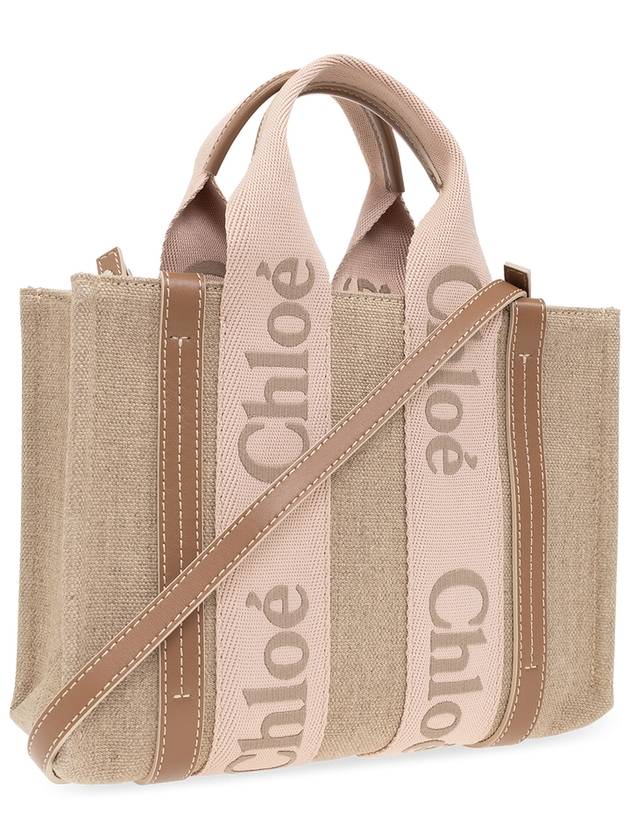 Woody Logo Small Tote Bag Blush Beige - CHLOE - BALAAN 5