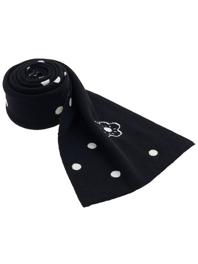 Stamp Boke Flower Motif Wool Scarf Black - KENZO - BALAAN 10