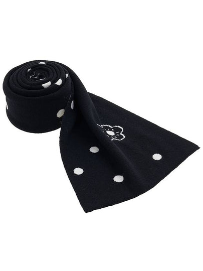 Stamp Boke Flower Motif Wool Scarf Black - KENZO - BALAAN 2