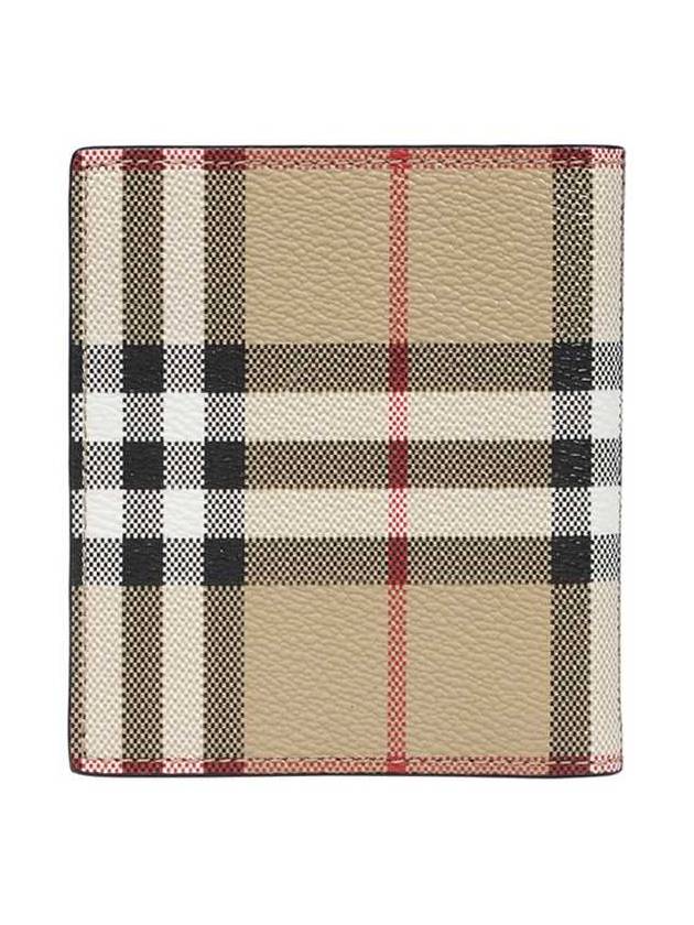 Check Leather Card Wallet Beige - BURBERRY - BALAAN 3