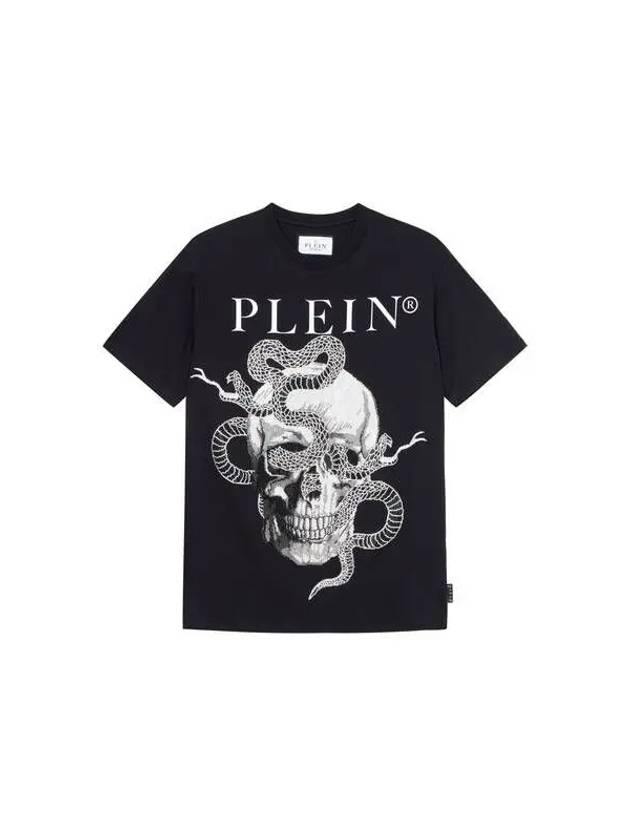 Men's Snake Skull Crystal TShirt Black 270745 - PHILIPP PLEIN - BALAAN 1