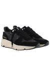 Women's Running Sole Glitter Leather Low Top Sneakers Black - GOLDEN GOOSE - BALAAN 2