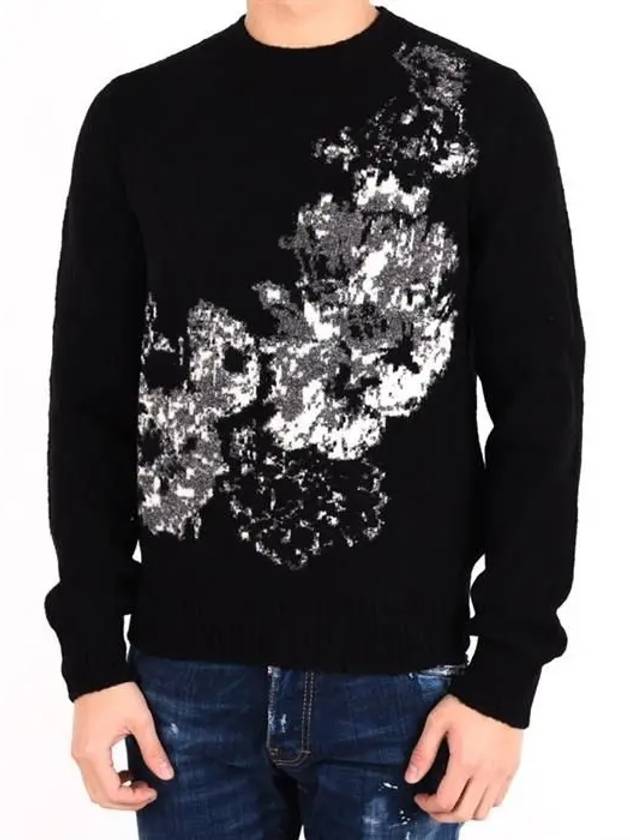 Men s printed wool knit black 438566 - ALEXANDER MCQUEEN - BALAAN 1