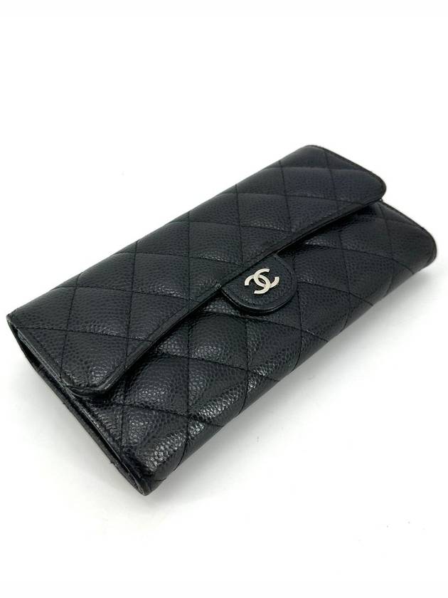 Classic caviar silver flap long wallet - CHANEL - BALAAN 6