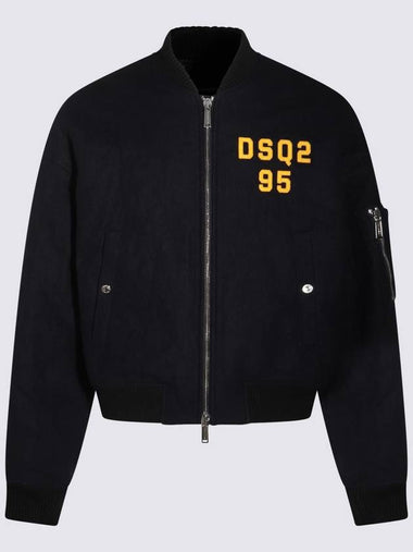 DSQUARED2 Navy Blue Wool Casual Jacket - DSQUARED2 - BALAAN 1