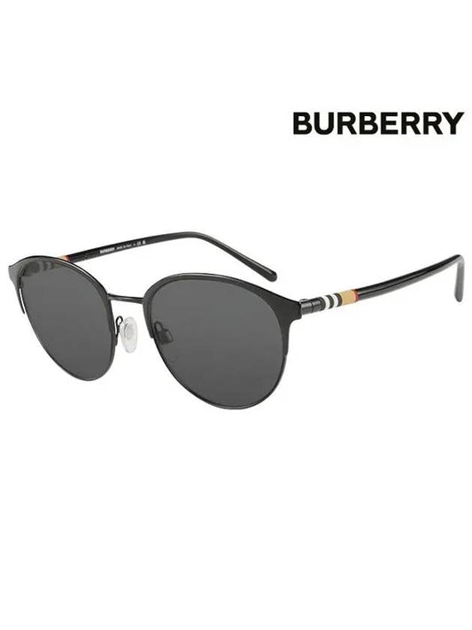 Eyewear Matte Round Half-Rim Eyeglasses Black - BURBERRY - BALAAN 2