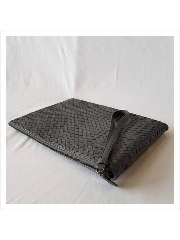 Intrecciato Strap Clutch Bag Grey - BOTTEGA VENETA - BALAAN 8