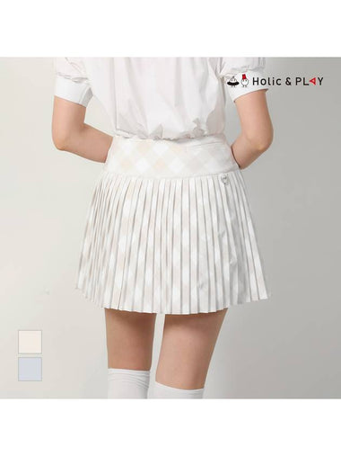 Window Check Print Mini Pleated CulottesHD2WCU006 - HOLIC&PLAY - BALAAN 1