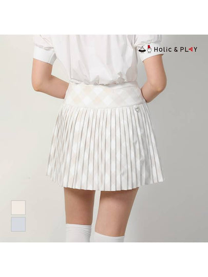 Window Check Print Mini Pleated CulottesHD2WCU006 - HOLIC&PLAY - BALAAN 2