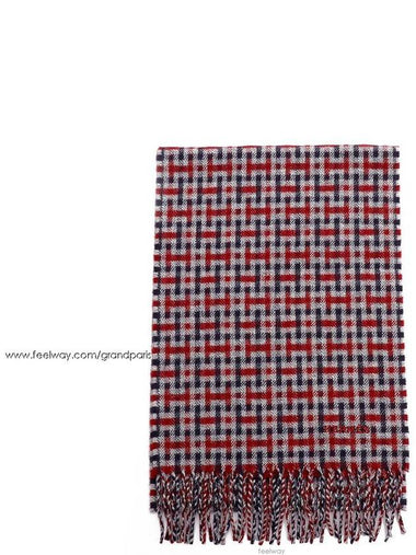 Ecose Cashmere Muffler Marine Bordeaux Grisclair - HERMES - BALAAN 1