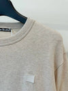 Face Patch Crew Neck Sweatshirt Oatmeal Melange - ACNE STUDIOS - BALAAN 7