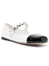 Miu Miu Patent Leather Ballerina Flat White Black - MIU MIU - BALAAN 2