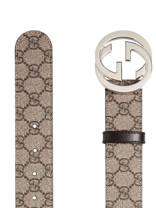 Interlocking GG Buckle Supreme Belt Beige - GUCCI - BALAAN 3