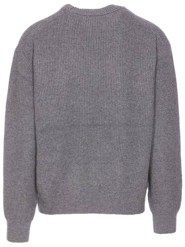 Bold Fox Head Patch Comfort Ribbed Knit Top Grey Melange - MAISON KITSUNE - BALAAN 3