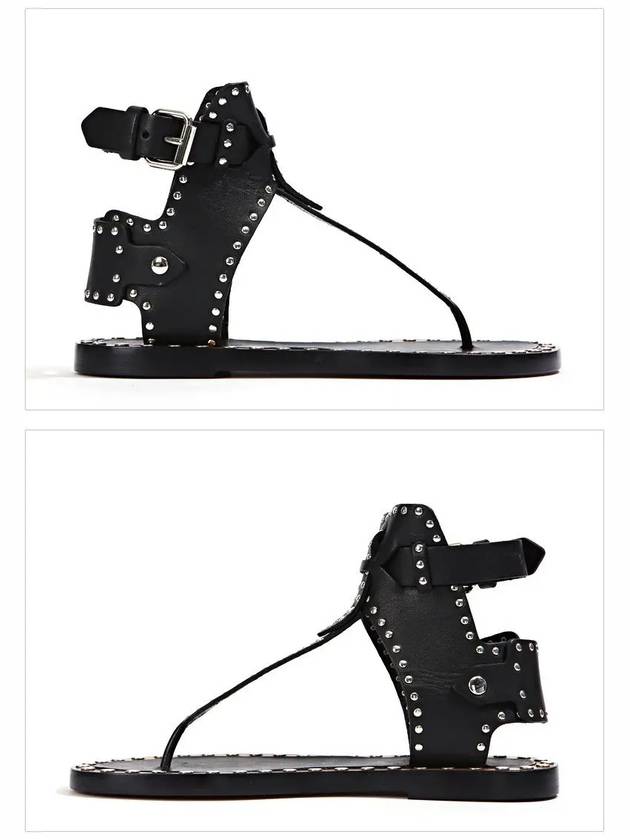 Women's Johanna JOHANNA leather sandals black - ISABEL MARANT - BALAAN.