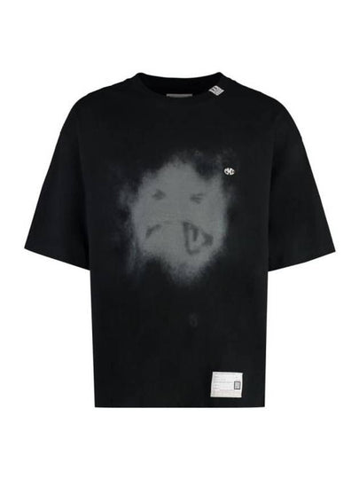 Graphic Print Crew Neck Short Sleeved T-shirt Black - MAISON MIHARA YASUHIRO - BALAAN 2