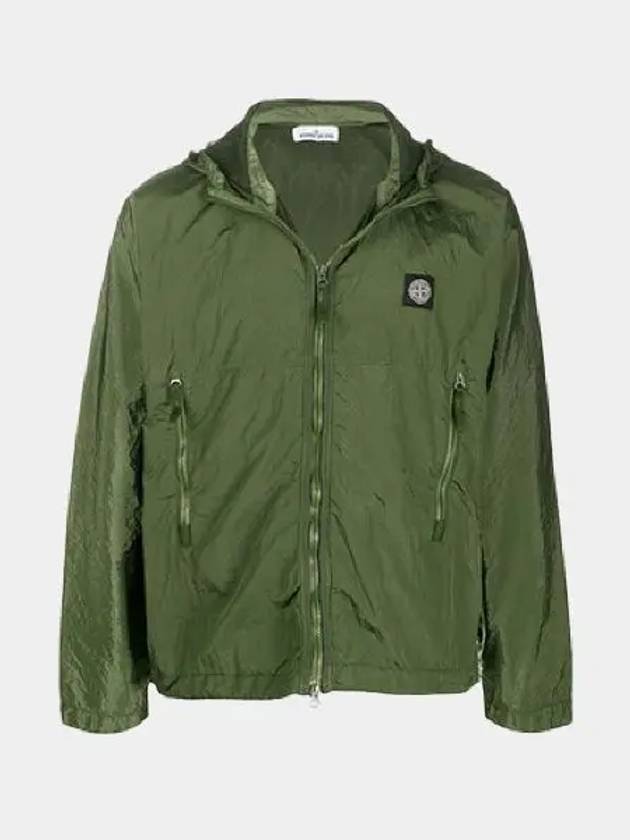 Logo Patch Wappen Nylon Metal Hooded Jacket Khaki - STONE ISLAND - BALAAN 2