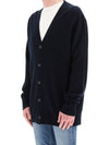 Signature Stitch V-neck Wool Cardigan Navy - MAISON MARGIELA - BALAAN 10