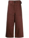 Belted Pocket Crop Pants  Brown - LEMAIRE - BALAAN 2