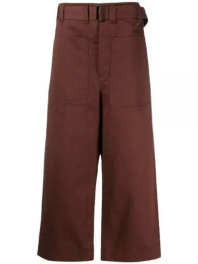 Belted Pocket Crop Pants  Brown - LEMAIRE - BALAAN 2