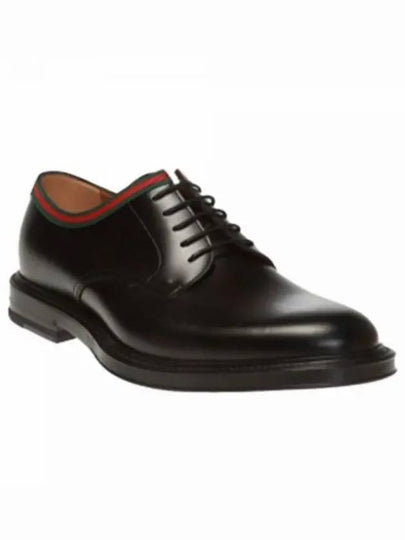 Men's Leather Lace-Up Derby Black - GUCCI - BALAAN 2