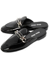 Women's Logo Leather Bloafers Black - MIU MIU - BALAAN 2