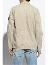 Brushed Organic Cotton Overshirt Jacket Beige - STONE ISLAND - BALAAN 4