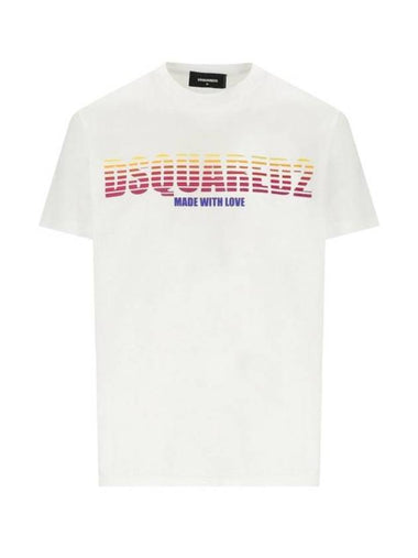 Made With Love Cotton Short Sleeve T-Shirt White - DSQUARED2 - BALAAN 1