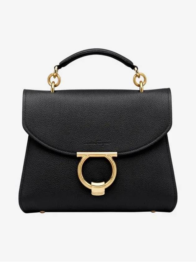 Gancini Small Tote Bag Black - SALVATORE FERRAGAMO - BALAAN 5