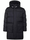 Men's Hostom Logo Hood Long Padded Navy - MONCLER - BALAAN 2