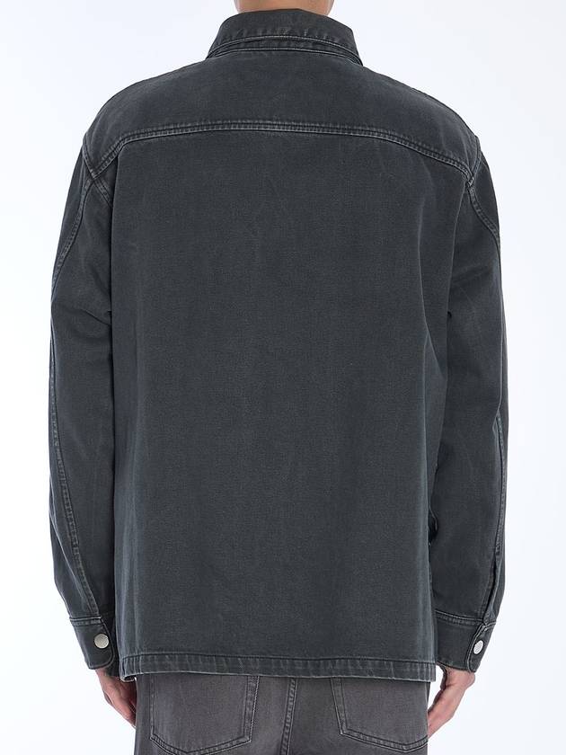 De Coeur Embossed Overshirt Jacket Black - AMI - BALAAN 5