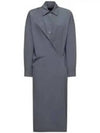 Straight Collar Twisted Long Dress Dark Grey - LEMAIRE - BALAAN 2