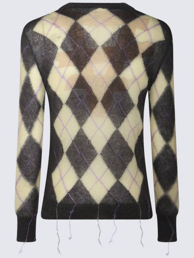 Geometric Pattern V-Neck Knit Top - MARNI - BALAAN 3