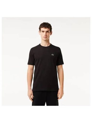 Basic short sleeve unisex t shirt black - LACOSTE - BALAAN 1