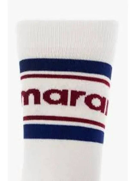 Dona Logo Print Socks White - ISABEL MARANT - BALAAN 2