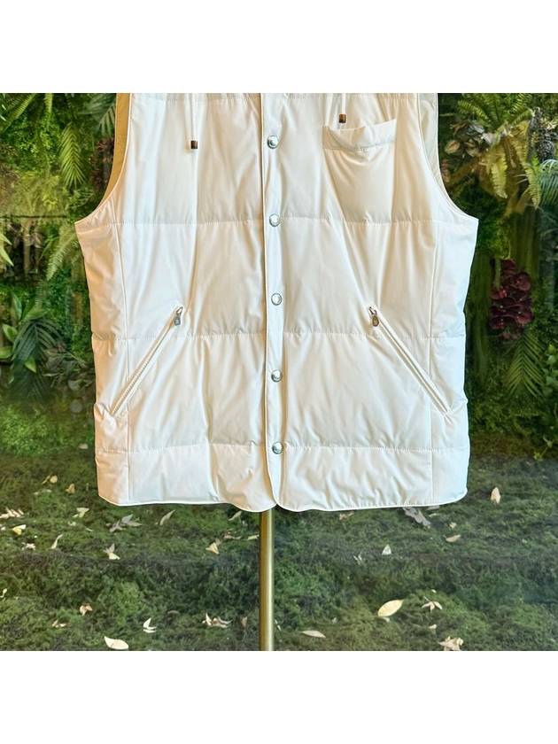 Nylon Down Padded Vest White - BRUNELLO CUCINELLI - BALAAN 4